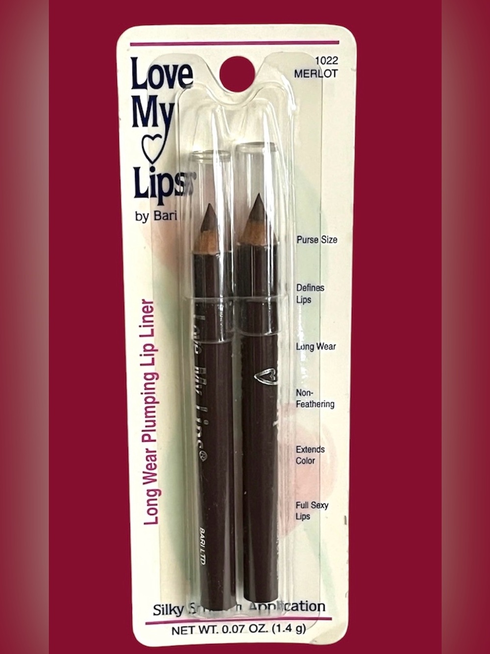Love My Lips by Bari Long Wearing Plumping Lip Liner Pencil Merlot 1022